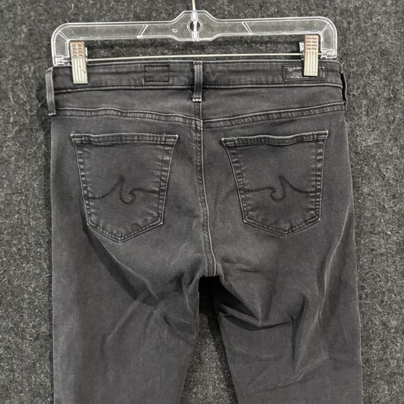 AG Adriano Goldschmied Jeans Womens 27 Black Legging Ankle Super Skinny Raw Hem - Picture 4 of 12